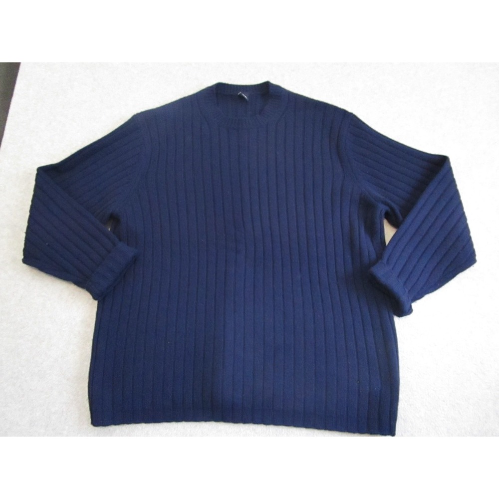 GAP Sweater Mens Extra Large Blue Rib Knit Jumper Pullover Cozy Warm Vintage Y2K